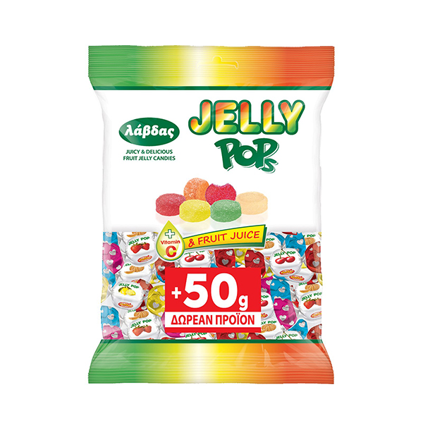JELLY POPS ΖΕΛΕΔΑΚΙΑ ΜΕ ΦΡΟΥΤΑ ΛΑΒΔΑΣ 400+50GR