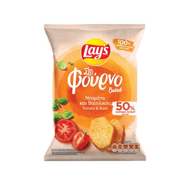 LAYS ΣΤΟ ΦΟΥΡΝΟ ΜΕ ΓΕΥΣΗ ΝΤΟΜΑΤΑ & ΒΑΣΙΛΙΚΟ 105GR