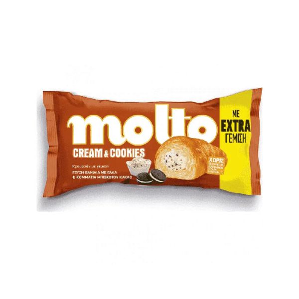 MOLTO CREAM & COOKIES ΒΑΝΙΛΙΑ ΜΕ ΓΑΛΑ ΚΑΙ ΜΠΙΣΚΟΤΟ ΚΑΚΑΟ 110GR